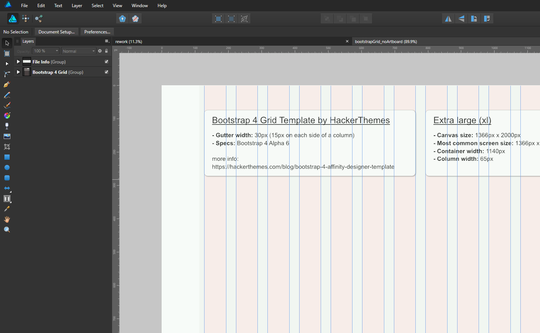 Bootstrap 4 Grid for Affinity Designer
